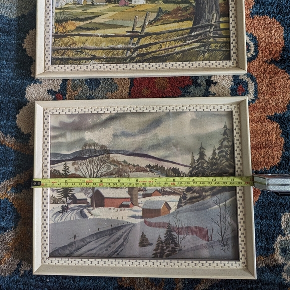 2 Vintage Watercolor Country Scene Framed Prints by Artist John Rogers - Picture 14 of 15